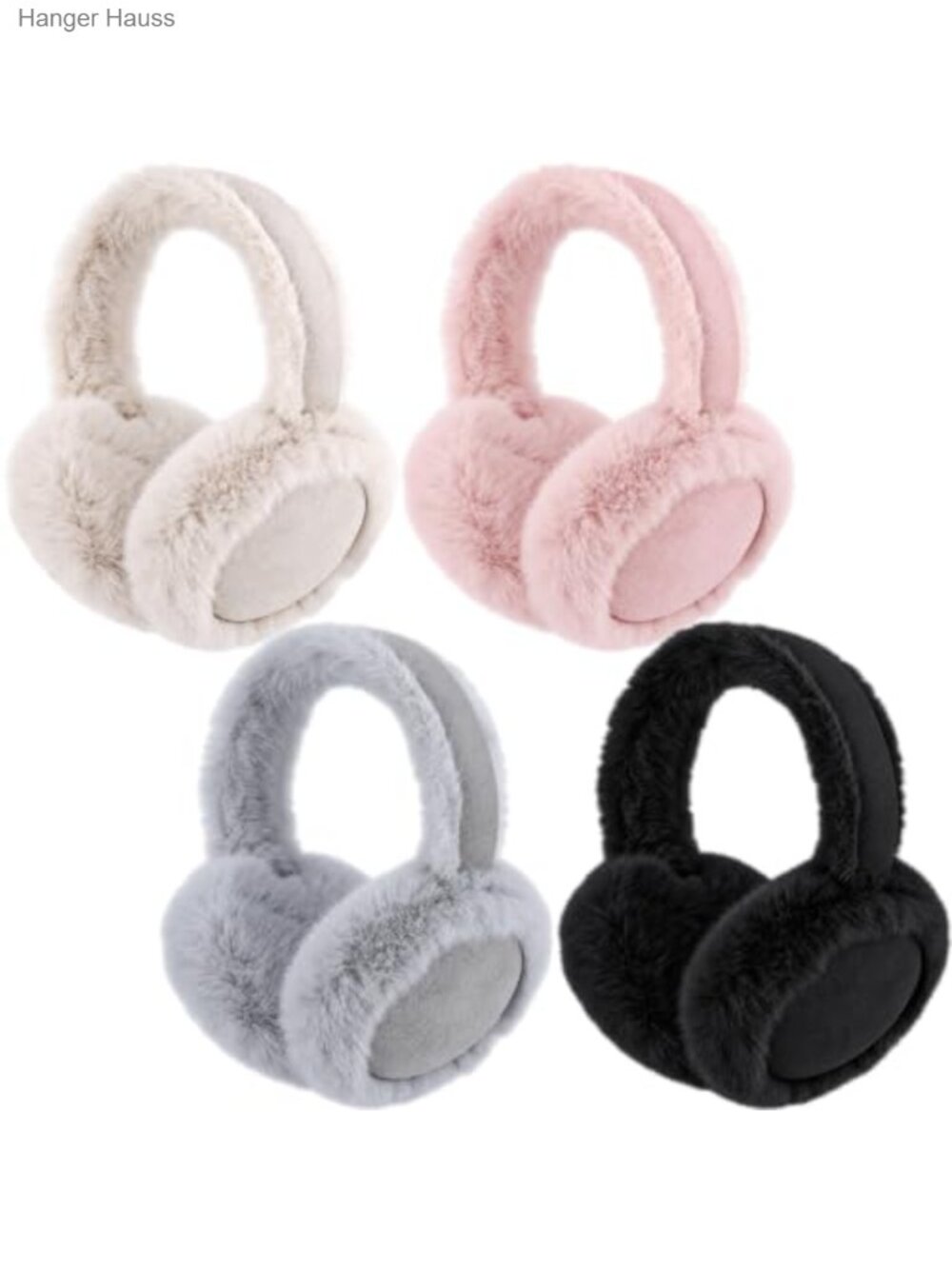 4 Pc Women Winter Earmuffs Faux Fur Foldable Fluffy Ear Muffs Set